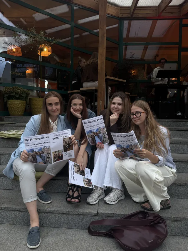 Students at a school celebration