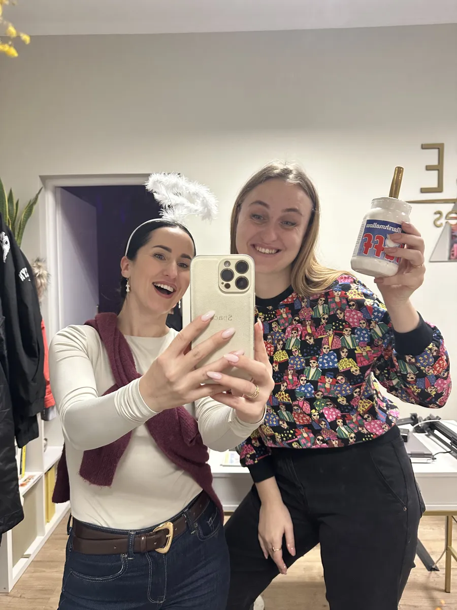 A selfie with a student