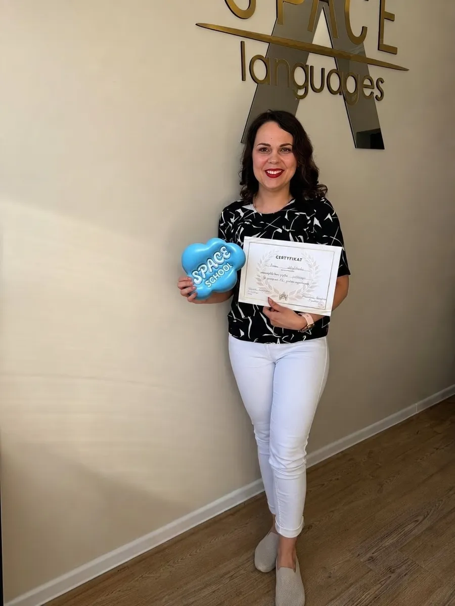 Alina with her SPACE School certificate